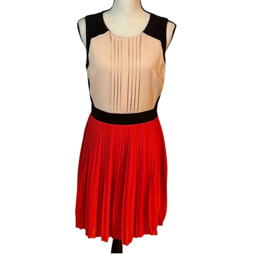 Anthropologie Greylin Laya Colorblock Pleated Sleeveless Dress Sz-M